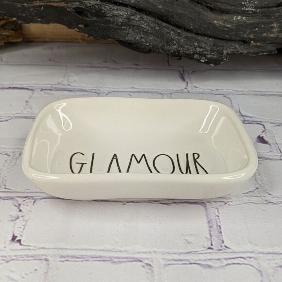 Rae Dunn GLAMOUR Rectangle Ceramic Trinket Dish Soap Dish - Picture 3 of 6